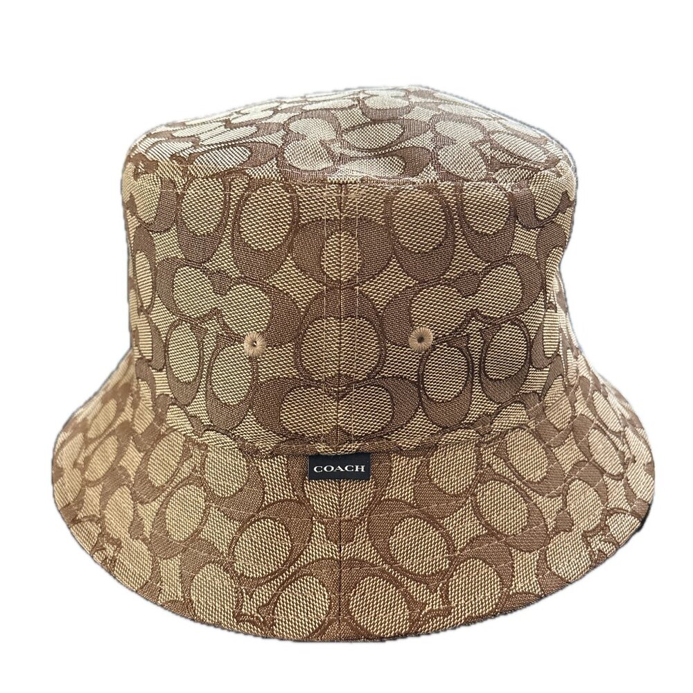 Coach Signature Bucket Hat Tan M/L NWT